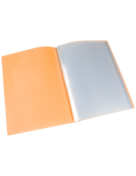 CI | Carpeta liderpapel escaparate 20 fundas polipropileno din a4 naranja fluor opaco