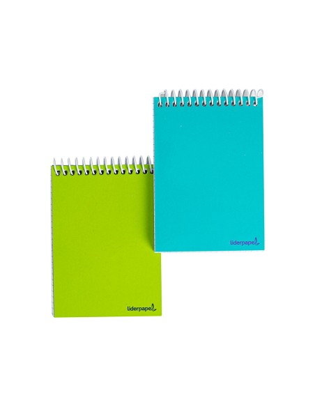 CI | Cuaderno espiral liderpapel bolsillo octavo apaisado smart tapa blanda 80h 60gr cuadro 4mm colores surtidos