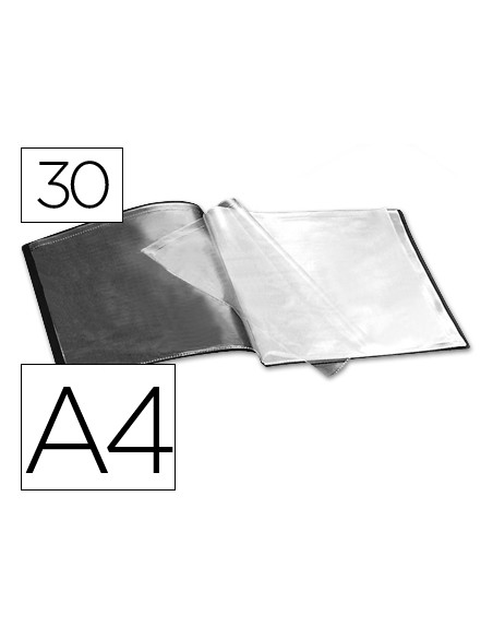 CI | Carpeta liderpapel escaparate 37925 30 fundas polipropileno din a4 negra