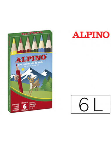 CI | Lapices de colores alpino 651 c/de 6 colores cortos
