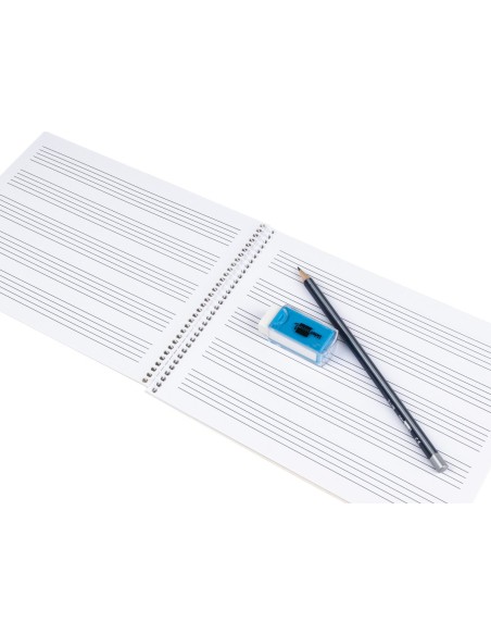 CI | Bloc musica liderpapel pentagrama 4mm cuarto 20 hojas 100g/m2