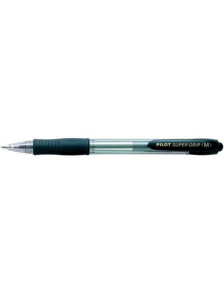 CI | Boligrafo pilot super grip negro retractil sujecion de caucho tinta base de aceite