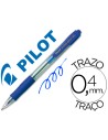 CI | Boligrafo pilot super grip azul retractil sujecion de caucho tinta base de aceite