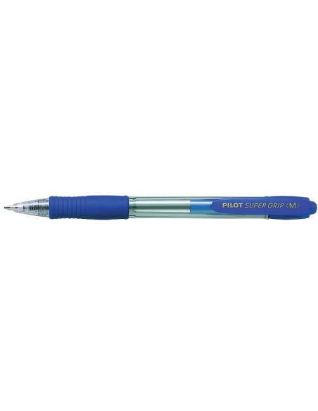 CI | Boligrafo pilot super grip azul retractil sujecion de caucho tinta base de aceite