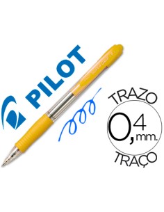 CI | Boligrafo pilot super grip amarillo -retractil...