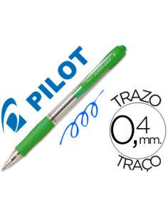 CI | Boligrafo pilot super grip verde claro -retractil...