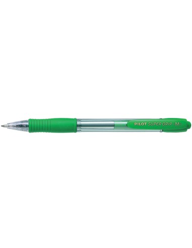 CI | Boligrafo pilot super grip verde retractil sujecion de caucho tinta base de aceite