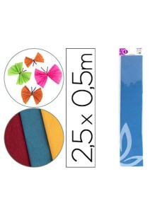 CI | Papel crespon liderpapel 50 cm x 2.5m 34g/m2 azul