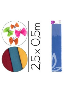 CI | Papel crespon liderpapel 50 cm x 2.5m 34g/m2 azul...