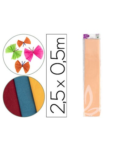 CI | Papel crespon liderpapel 50 cm x 2.5m 34g/m2 salmon