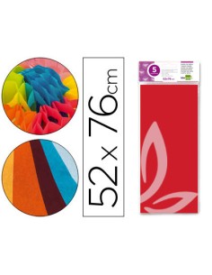 CI | Papel seda liderpapel 52x76cm 18g/m2 bolsa de 5...