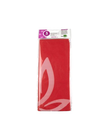 CI | Papel seda liderpapel 52x76cm 18g/m2 bolsa de 5 hojas rojo
