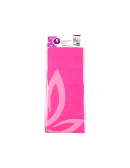 CI | Papel seda liderpapel 52x76cm 18g/m2 bolsa de 5 hojas rosa fuerte