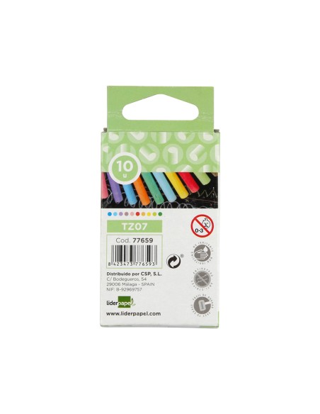 CI | Tiza color antipolvo liderpapel caja de 10 unidades colores surtidos