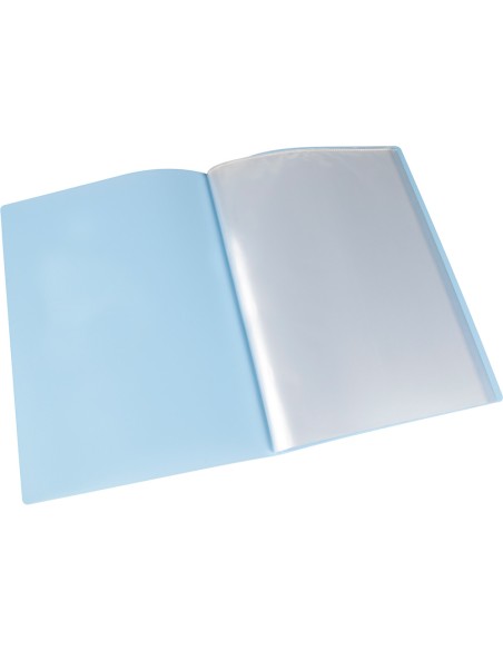 CI | Carpeta liderpapel escaparate 60 fundas polipropileno din a4 celeste opaco