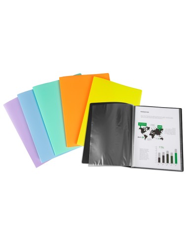 CI | Carpeta liderpapel escaparate 60 fundas polipropileno din a4 celeste opaco