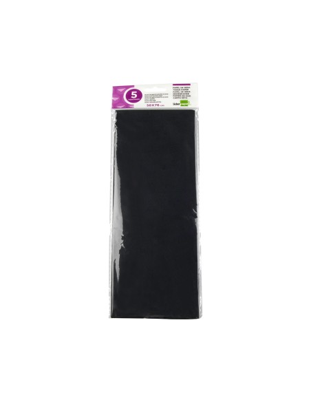 CI | Papel seda liderpapel 52x76cm 18g/m2 bolsa de 5 hojas negro