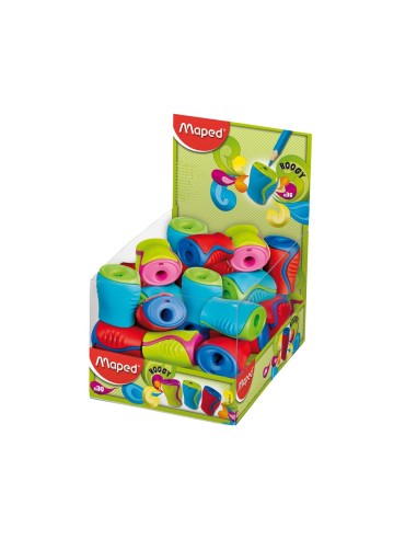 CI | Sacapuntas plastico maped boogy 1 uso con deposito colores surtidos