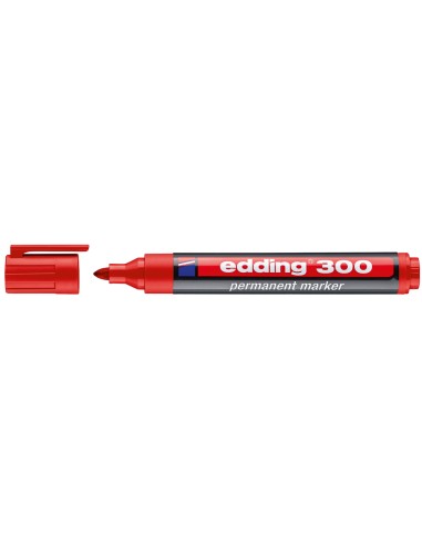 CI | Rotulador edding marcador permanente 300 rojo punta redonda 1,5-3 mm