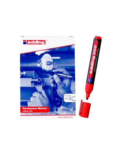 CI | Rotulador edding marcador permanente 300 rojo punta redonda 1,5-3 mm