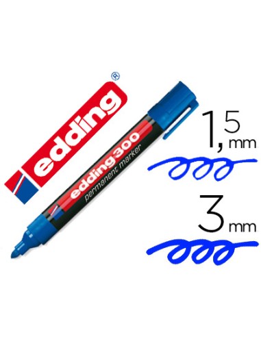 CI | Rotulador edding marcador permanente 300 azul punta redonda 1,5-3 mm recargable