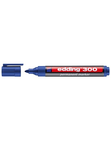 CI | Rotulador edding marcador permanente 300 azul punta redonda 1,5-3 mm recargable