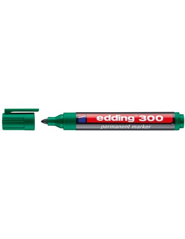 CI | Rotulador edding marcador permanente 300 verde punta redonda 1,5-3 mm