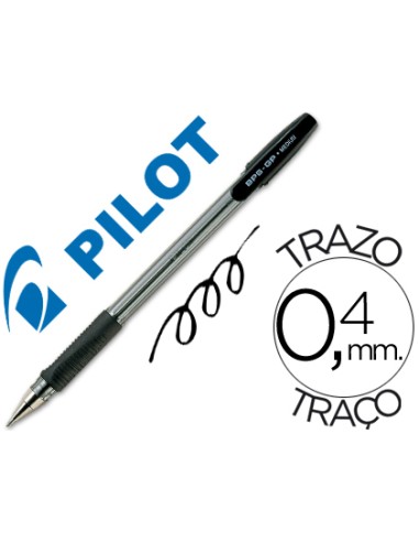 CI | Boligrafo pilot bps-gp negro -sujecion de caucho -tinta base de aceite -con capuchon