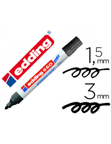 CI | Rotulador edding para pizarra blanca 660 color negro punta redonda 3 mm