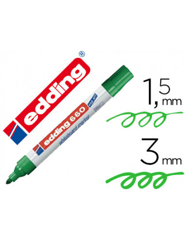 CI | Rotulador edding para pizarra blanca 660 color verde punta redonda 1,5-3 mm
