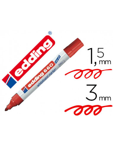 CI | Rotulador edding para pizarra blanca 660 color rojo punta redonda 1,5-3 mm