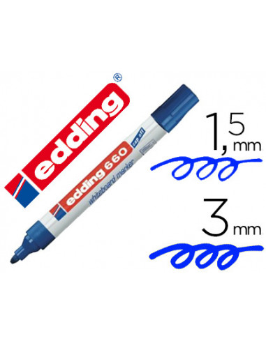 CI | Rotulador edding para pizarra blanca 660 color azul punta redonda 1,5-3 mm recargable