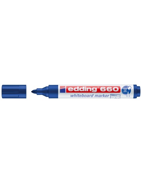 CI | Rotulador edding para pizarra blanca 660 color azul punta redonda 1,5-3 mm recargable