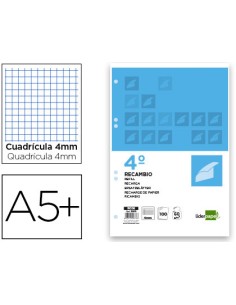 CI | Recambio liderpapel cuarto 100 hojas 60g/m2 cuadro...