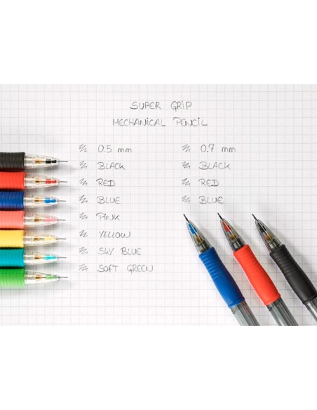 CI | Portaminas pilot super grip negro 0,5 mm sujecion de caucho