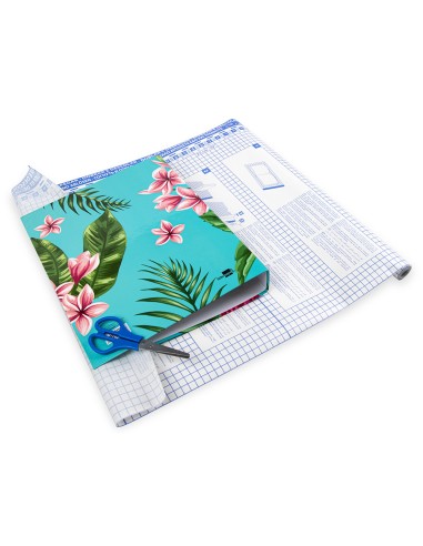 CI | Rollo plastico adhesivo liderpapel 0.50x1.50 50 mc -forralibros removible