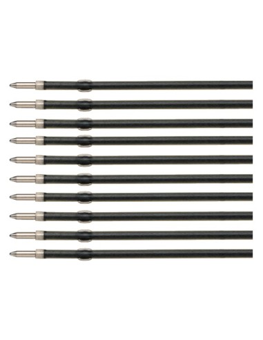 CI | Recambio boligrafo liderpapel gummy touch retractil 1,0 mm tinta negra bolsa 10 uds