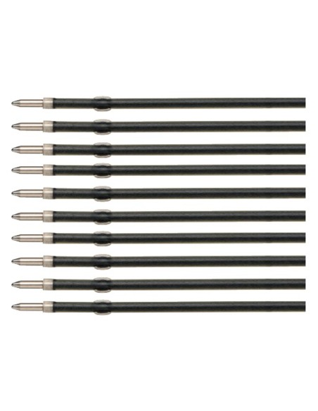 CI | Recambio boligrafo liderpapel gummy touch retractil 1,0 mm tinta negra bolsa 10 uds
