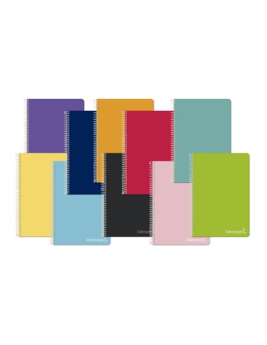 CI | Cuaderno espiral liderpapel cuarto witty tapa dura 80h 75gr rayado horizontal 8mm con margen colores surtidos