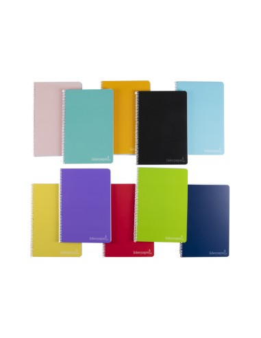 CI | Cuaderno espiral liderpapel cuarto witty tapa dura 80h 75gr pauta estrecha 2,5mm conmargen colores surtidos