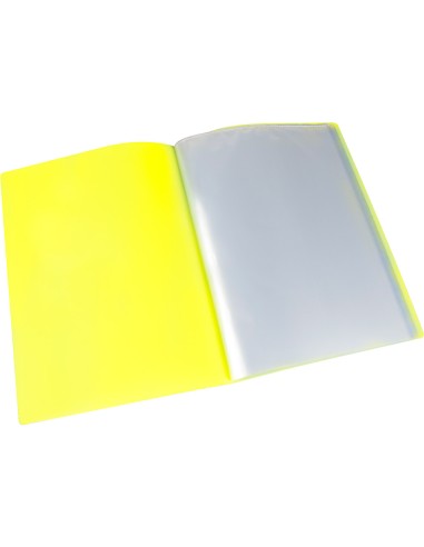 CI | Carpeta liderpapel escaparate 80 fundas polipropileno din a4 amarillo fluor opaco