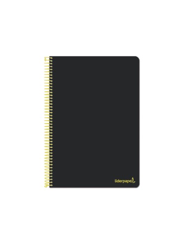 CI | Cuaderno espiral liderpapel folio smart tapa blanda 80h 60gr cuadro 4mm con margen color negro