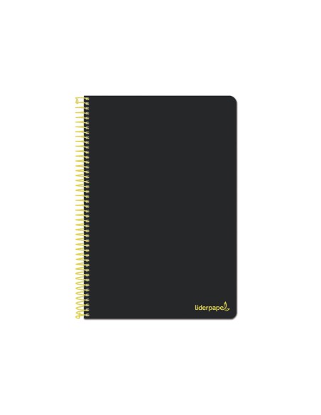 CI | Cuaderno espiral liderpapel folio smart tapa blanda 80h 60gr cuadro 4mm con margen color negro