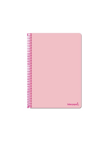 CI | Cuaderno espiral liderpapel folio smart tapa blanda 80h 60gr cuadro 4mm con margen color rosa