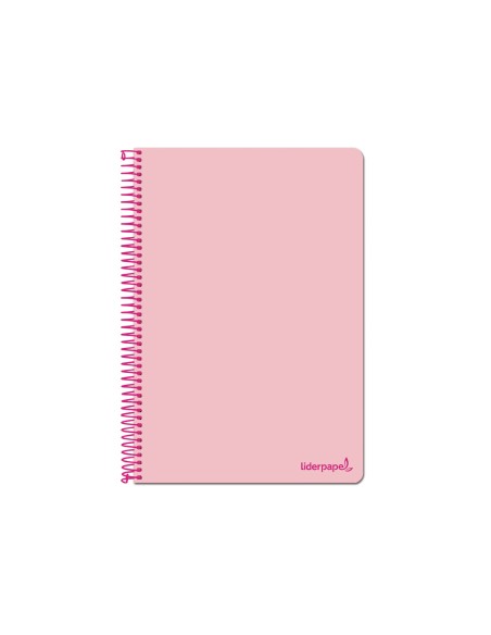 CI | Cuaderno espiral liderpapel folio smart tapa blanda 80h 60gr cuadro 4mm con margen color rosa