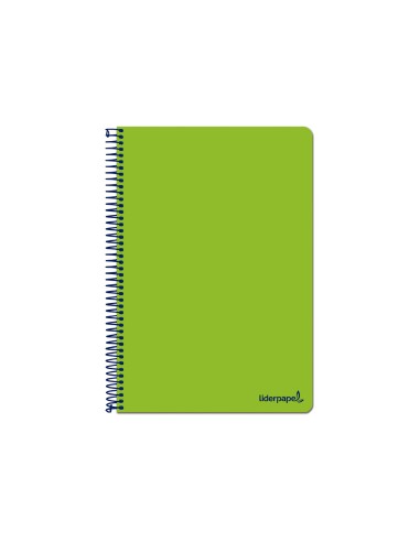 CI | Cuaderno espiral liderpapel folio smart tapa blanda 80h 60gr cuadro 4mm con margen color verde
