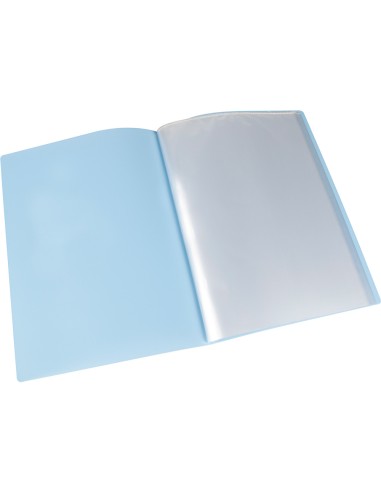 CI | Carpeta liderpapel escaparate 80 fundas polipropileno din a4 celeste opaco
