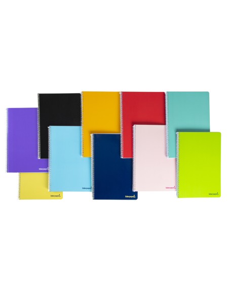 CI | Cuaderno espiral liderpapel folio smart tapa blanda 80h 60gr horizontal 8mm con margen colores surtidos