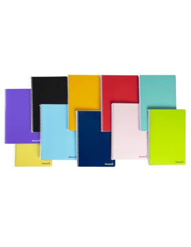 CI | Cuaderno espiral liderpapel folio smart tapa blanda 80h 60gr pauta 3,5mm con margen colores surtidos