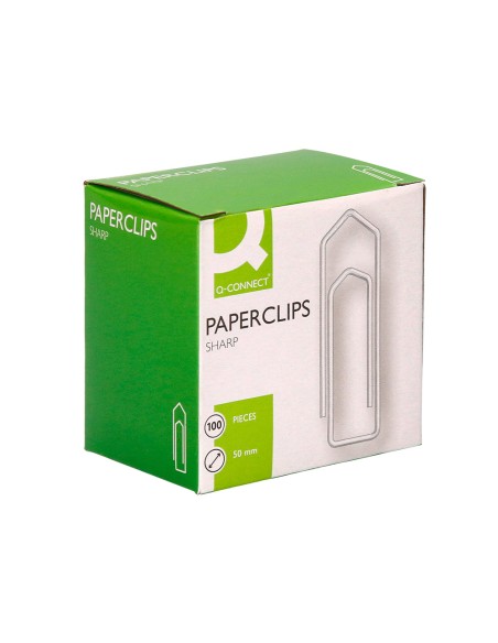 CI | Clips niquelados q-connect nº4 50 mm caja de 100